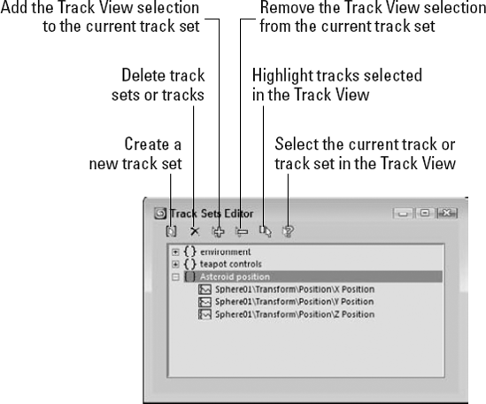 The Track Sets Editor dialog box lets you name track selections for easy recall.