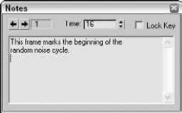The Notes dialog box lets you enter notes and position them next to keys.