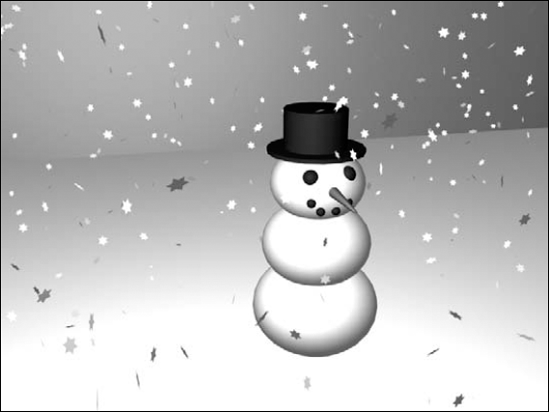 A simple snowstorm created with the Snow particle system