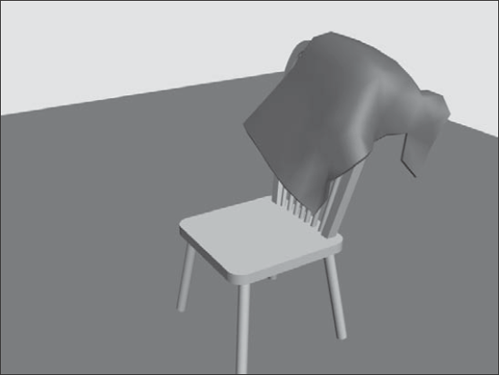 reactor can be used to simulate cloth falling realistically over a chair.