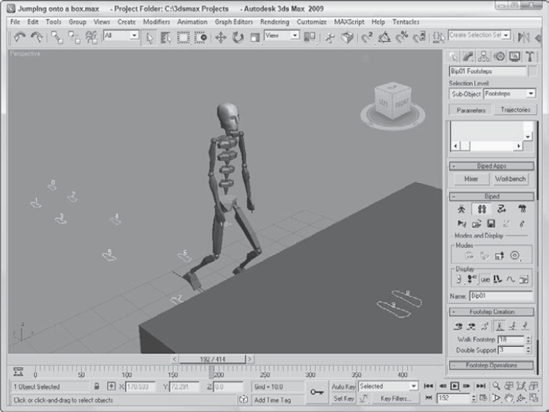 By positioning footsteps, you can control exactly where the biped moves.