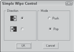 The Simple Wipe Control dialog box lets you select which direction to wipe the image.