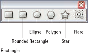 The six shape-creation tools.