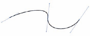 A selected curve reveals its direction points and direction lines.