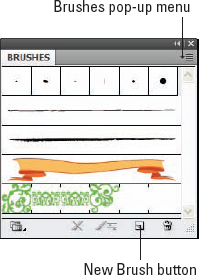 The default Brushes panel shows examples of the brush types.