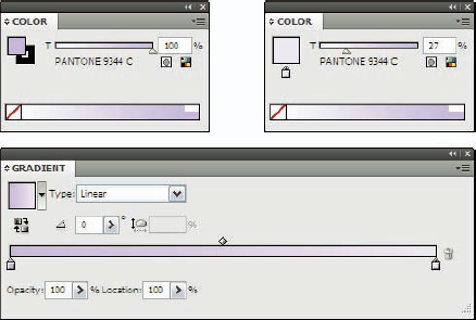 The same color is used at two different tint percentages, specified in the Color panel.