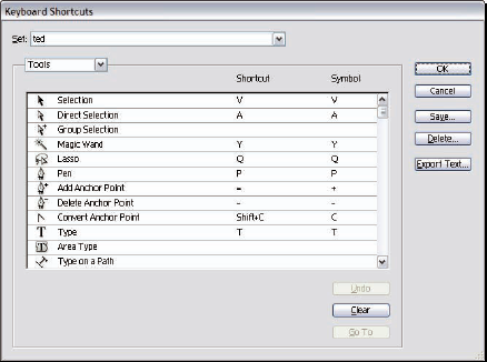 Use the Keyboard Shortcuts dialog box to customize tool commands.