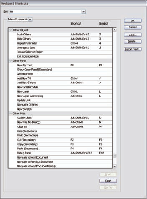 Find the secret Illustrator keyboard commands.