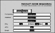 We added a field to the purchaseOrder.pdf form and named the field orderDate.fld.