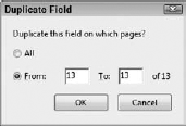 Duplicate the fields to the blank page in the document.