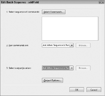 Type a name and click OK to open the Edit Batch Sequence dialog box.