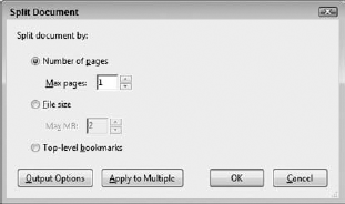 Choose Document Split Document to open the Split Document dialog box.