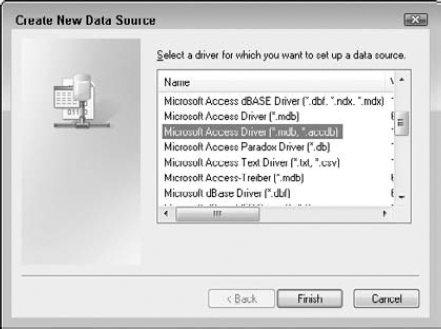 The Create New Data Source dialog box