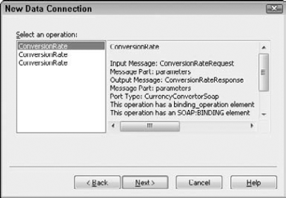The WSDL Connection Properties dialog box