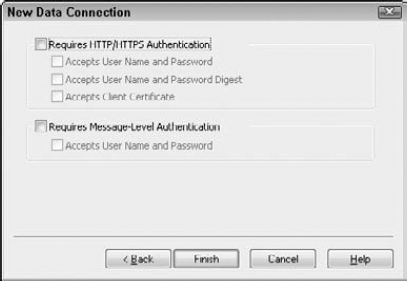 The additional WSDL Connection Properties dialog box