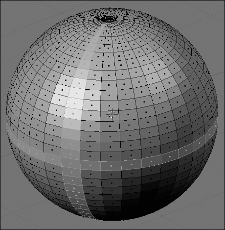 Some face loops selected on a sphere.