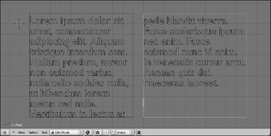 Using text frames to get multi-column text layouts.