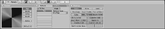 Texture buttons with an EnvMap texture.