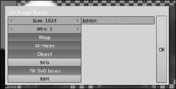 Options for exporting your UV layout.