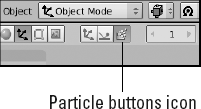 Left-click the Particle buttons icon to bring up the particle control panels.