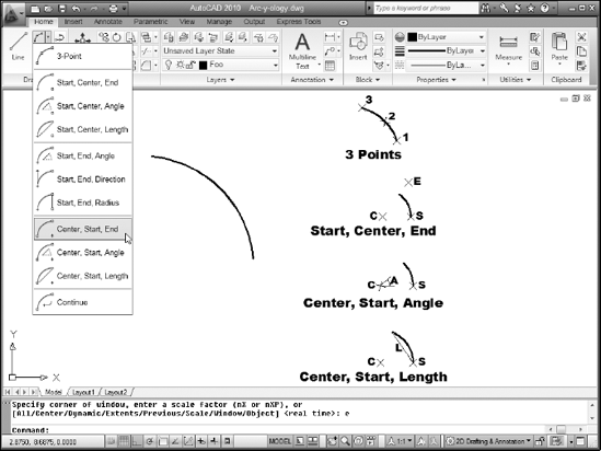 A deluge of Arc options, with the results of using some of those options.