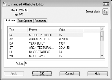 The Enhanced Attribute Editor dialog box.