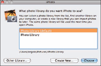 Choose or create an iPhoto Library.