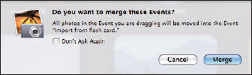 Merging Events by dragging.