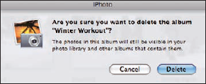 This dialog appears when you delete an Album.