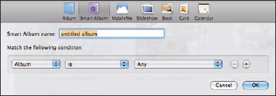 The Create New Smart Album dialog.