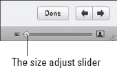 Zoom with the size adjust slider.