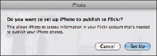 Set up iPhoto to publish to Flickr.