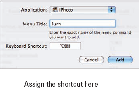 Assigning your shortcut.