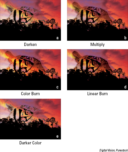 These blend modes darken, or burn, your layers.