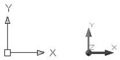 The UCS icon shows the direction of the X and Y axes. If you're in a 3D display, you also see the Z axis.