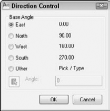 The Direction Control dialog box.