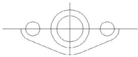 The partially completed sealing plate, created by using lines, circles, and arcs.