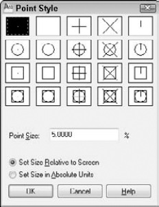 The Point Style dialog box.