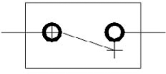 The completed electrical switch. The points show as plus signs.