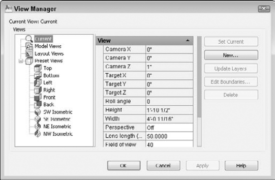 The View Manager dialog box.