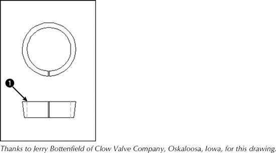 The valve piece in two views.