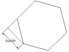 Drawing a rotated linear dimension for a hexagonal steppingstone.