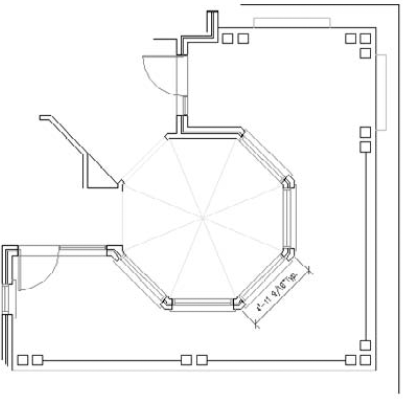 The house plan with an aligned dimension.