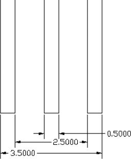 A set of continuous dimensions created with Quick Dimension.