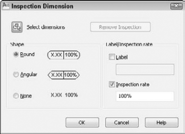 Use the Inspection Dimension dialog box to format inspection dimensions.