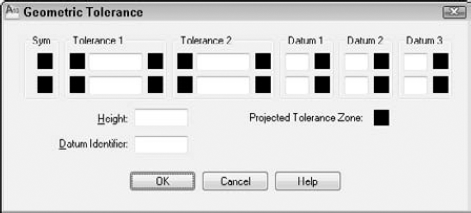 The Geometric Tolerance dialog box.