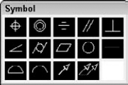 Use the Symbol dialog box to choose the symbol for the type of geometry for which you want to specify tolerance.