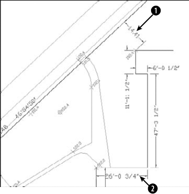 A dimensioned civil engineering drawing.