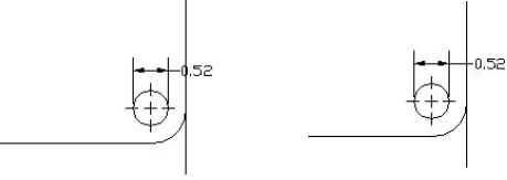 Dimension text is placed beside the dimension line when it doesn't fit inside the extension lines. You can move the text from side to side. On the right, the text has been moved to the right slightly so that it doesn't cross the model.