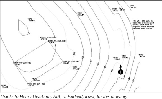 The topographical drawing's contours are polylines.